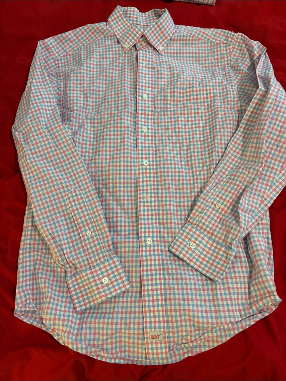 Vineyard Vines Pink & Light Blue Checked Button-Down Shirt